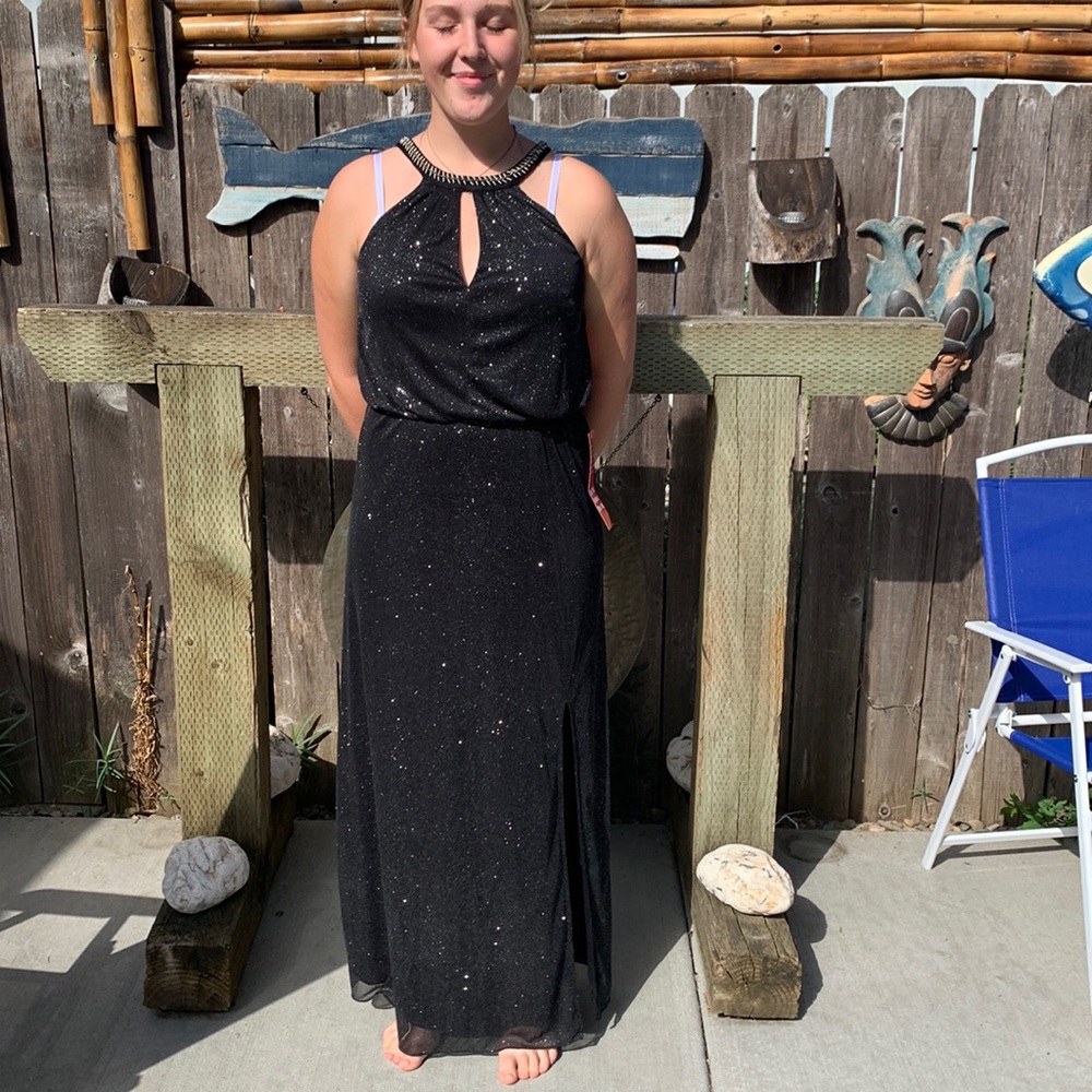 New with tags black formal dress with slight shimmer